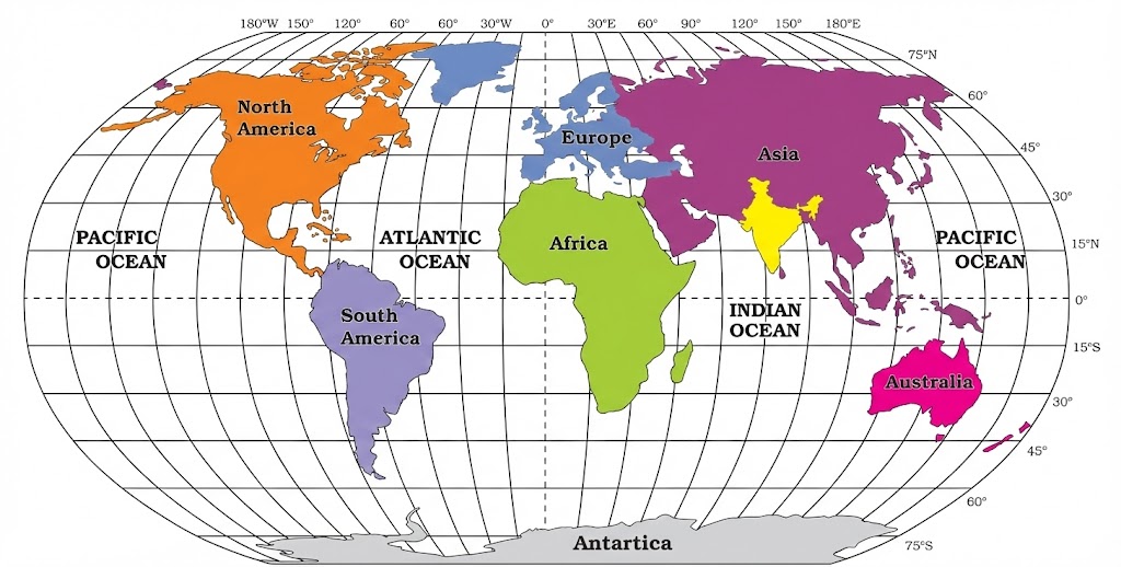 Location of India in World